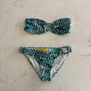 Jo De Mer Green Animal Print Bikini set - Brazilian Sizing 2/M - NWT